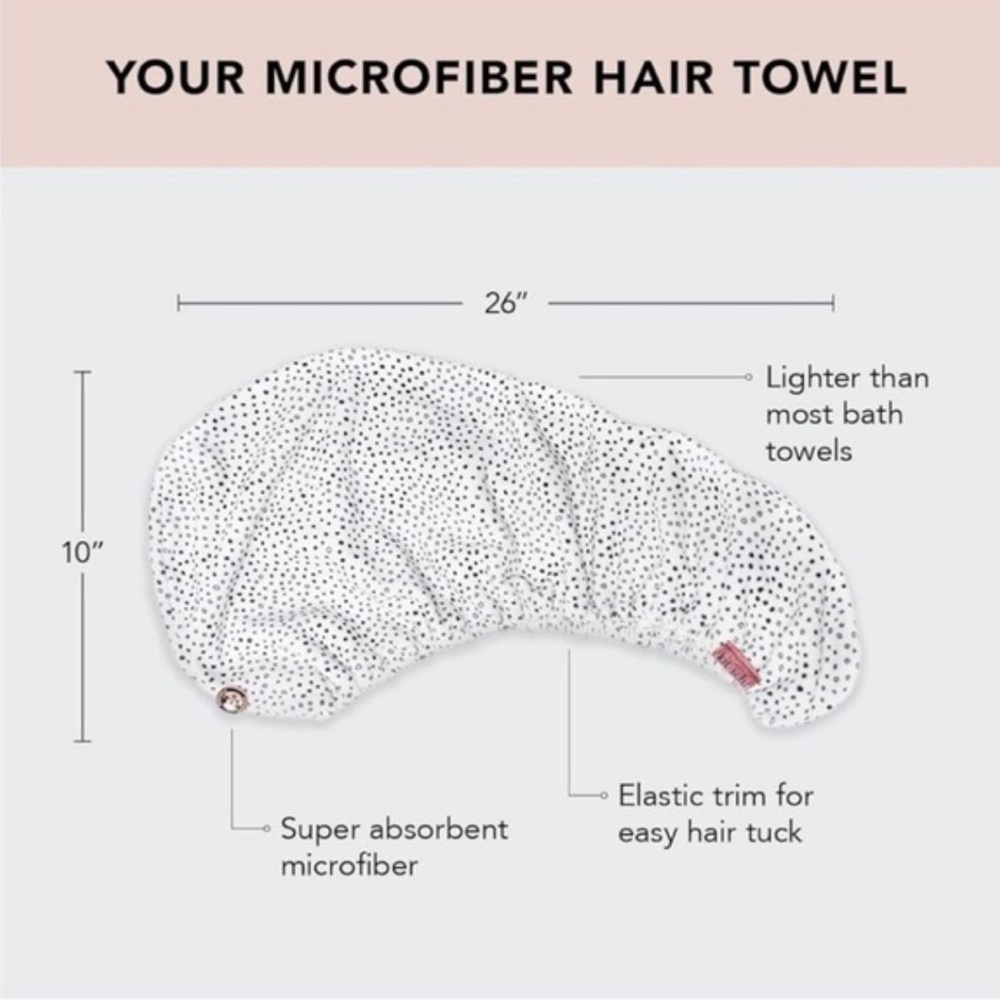 Kitsch Quick Drying Hair Towel Microfiber Micro Dot - Picture 5 of 7